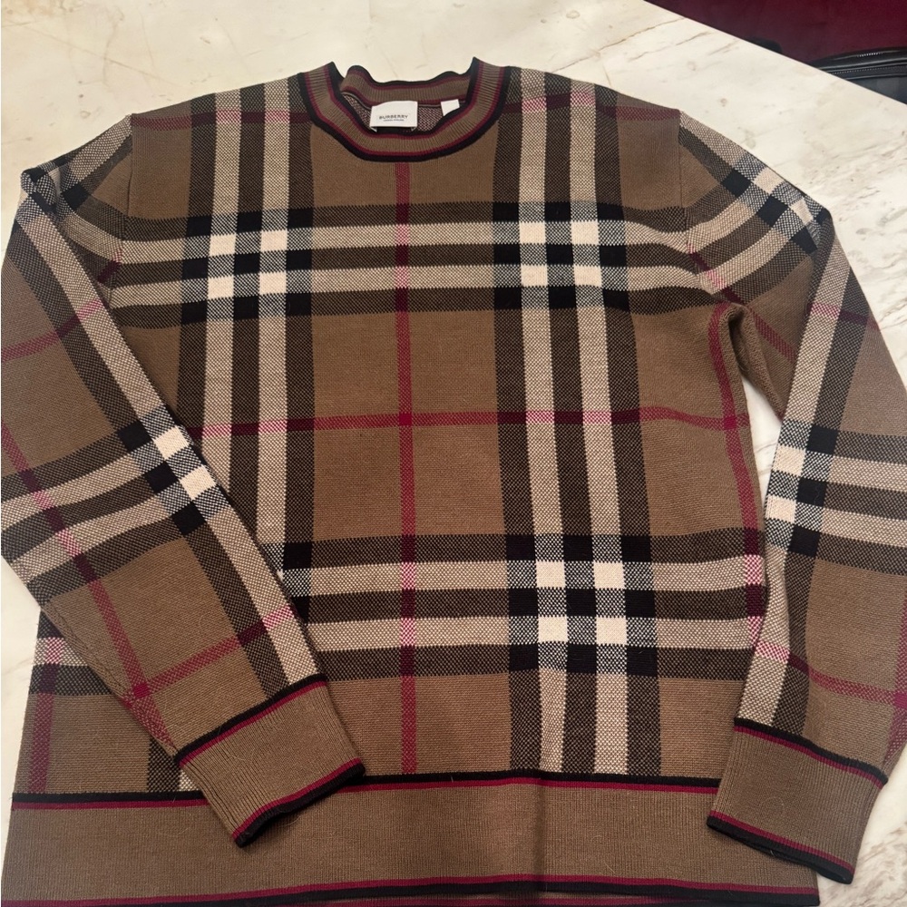 Burberry Tan and Red Knit Top - Picture 2 of 5